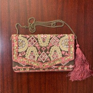 Sfera Boho Femme Collection Mauve Gold Women’s Clutch Bag